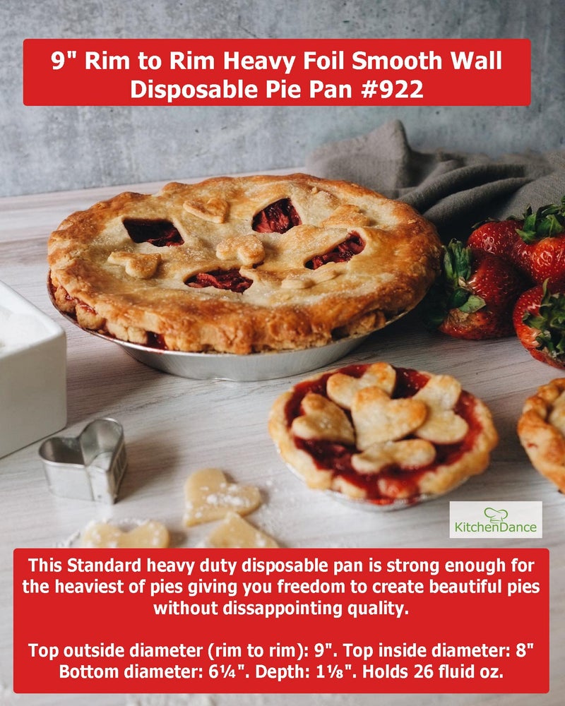 KitchenDance.com KitchenDance Disposable Aluminum Foil Pans - 9 Inches Round Oven Safe Aluminum Foil Baking Pan, Heavy Duty Aluminum Foil Pans Perfect for Baking, Cooking, and Preparing Food, #922, Pack of 10 - Image 2